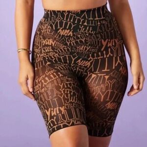 Yitty by Fabletics Lizzo Mesh Me Smoothing High Waist Shorts Logo Size Medium